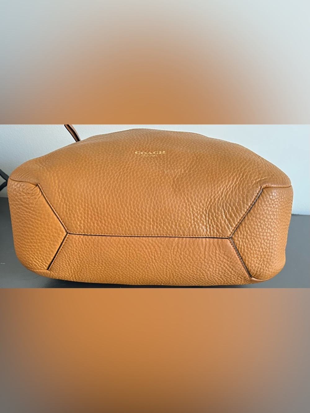 Coach Tan Leather shoulder Bag Slouchy hobo bag everyday - Picture 10 of 14